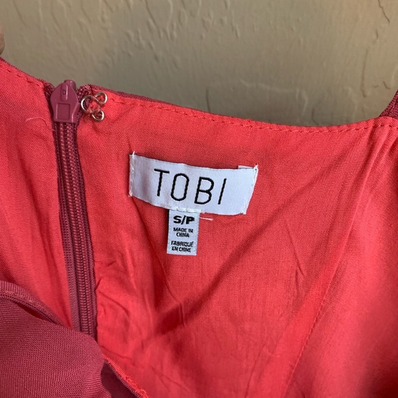 TOBI RENEGADE BERRY TIE-FRONT JUMPSUIT - Picture 4 of 6